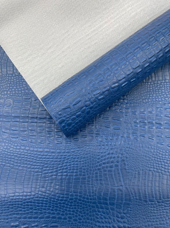 Crocodile Marine Vinyl 2 Tone Upholstery, Crocodile Skin Texture Faux Leather PVC Vinyl, 54" Wide.