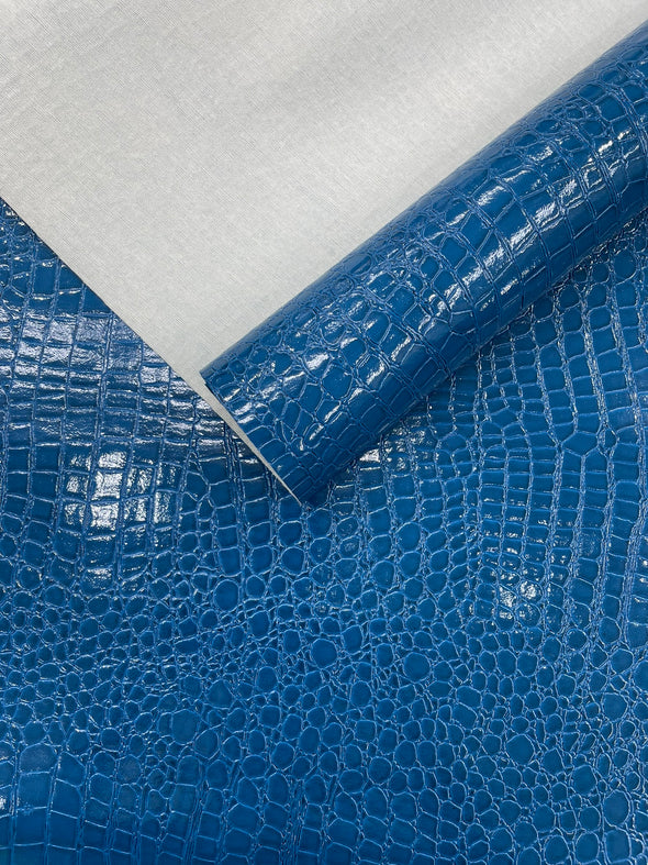 Shiny Alligator 3D Embossed Vinyl Fabric, 54" Wide Upholstery Crafting Accessories Applications.