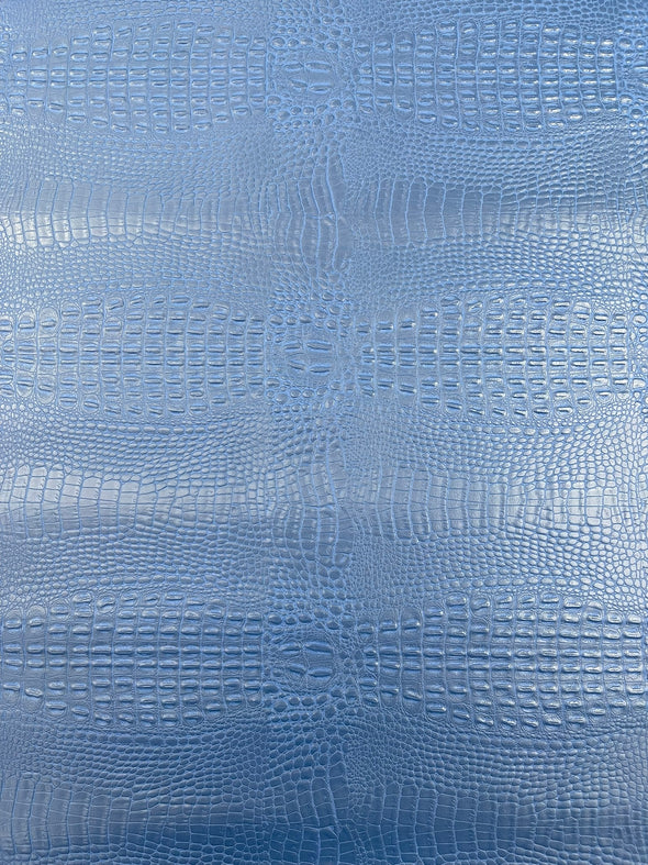 Crocodile Marine Vinyl 2 Tone Upholstery, Crocodile Skin Texture Faux Leather PVC Vinyl, 54" Wide.