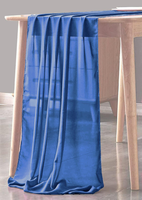 Royal Blue Sheer Table Runner for Wedding, Decorations for Birthday Parties, Banquets, Engagements.