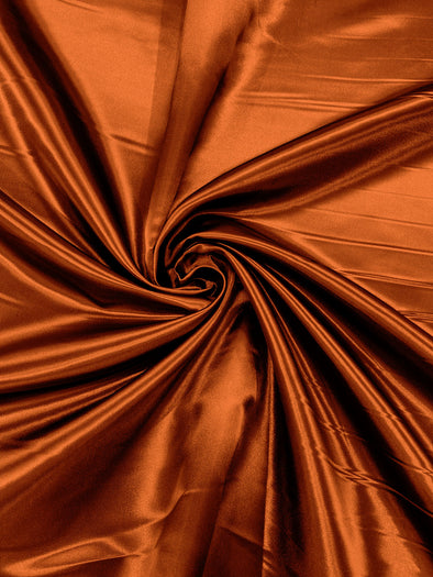 Rust Heavy Shiny Bridal Satin Fabric for Wedding Dress, 60" inches wide sold by The Yard. Modern Color