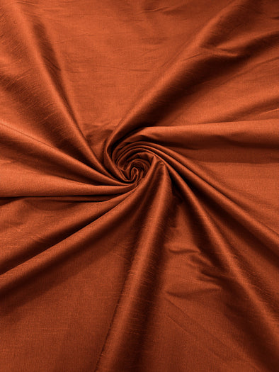 Rust Polyester Dupioni Faux Silk Fabric/ 55” Wide/Wedding Fabric/Home Décor.