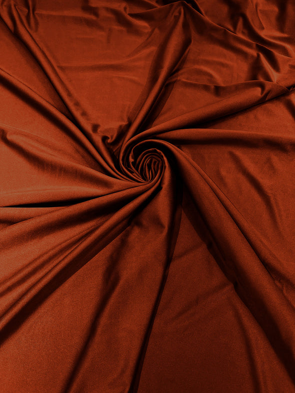 Rust Shiny Milliskin Nylon Spandex Fabric 4 Way Stretch 58" Wide Sold by The Yard