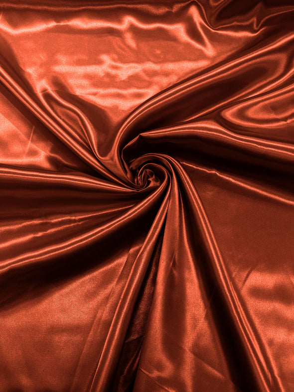 Rust Shiny Charmeuse Satin Fabric for Wedding Dress/Crafts Costumes/58” Wide /Silky Satin
