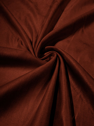 Rust Faux Suede Polyester Fabric | Microsuede | 58" Wide | Upholstery Weight, Tablecloth, Bags, Pouches, Cosplay, Costume