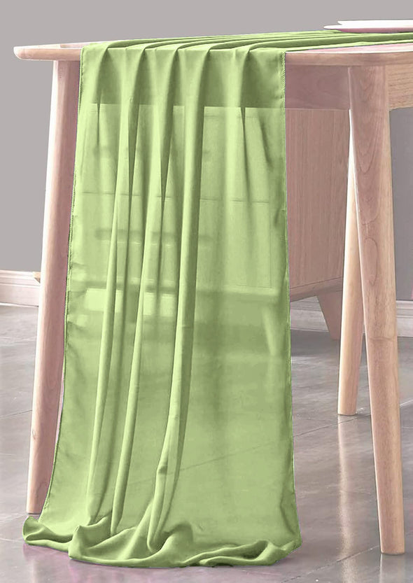 Sage Green Sheer Table Runner for Wedding, Decorations for Birthday Parties, Banquets, Engagements.