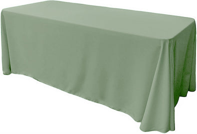 Sage Green Rectangular Polyester Poplin Tablecloth Floor Length / Party supply