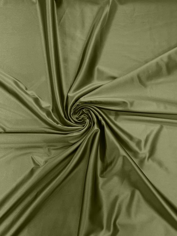 Sage Green Heavy Shiny Satin Stretch Spandex Fabric/58 Inches Wide/Prom/Wedding/Cosplays