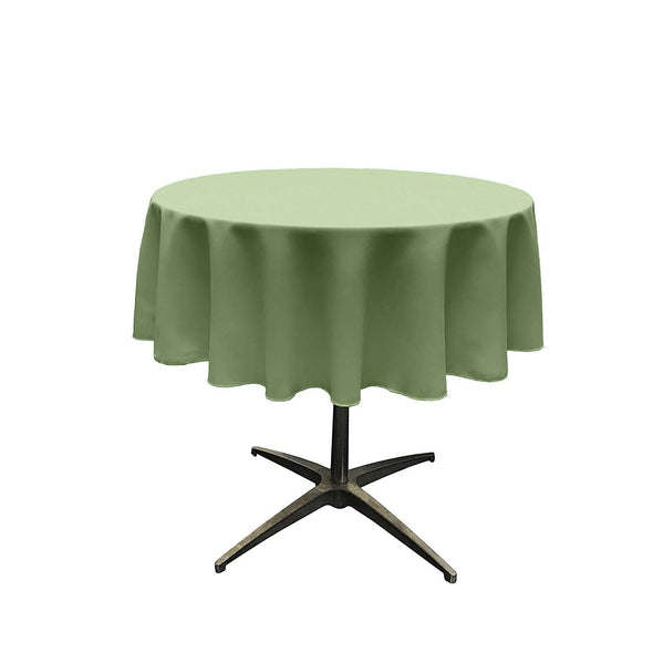 Sage Green Solid Round Polyester Poplin Tablecloth Seamless