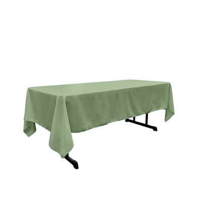 Sage Green Rectangular Polyester Poplin Tablecloth / Party supply