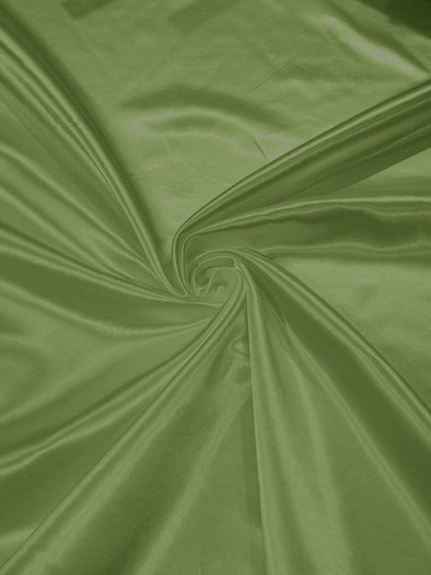 Sage Heavy Shiny Bridal Satin Fabric for Wedding Dress, 60" inches wide sold by The Yard. Modern Color