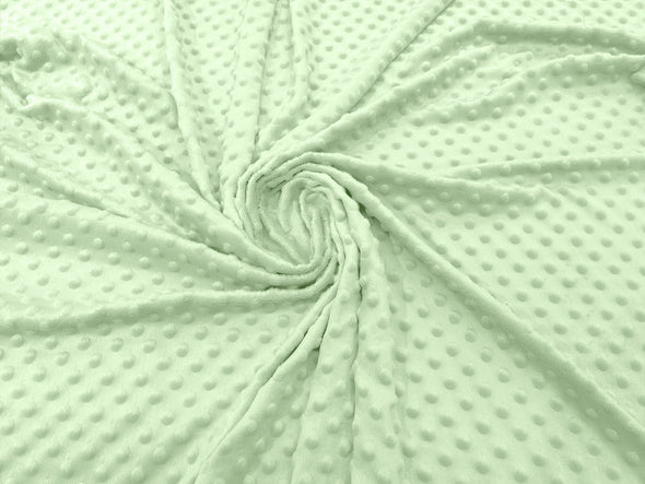 Sage Green 58" Wide 100% Polyester Minky Dimple Dot Comfy Cuddle Fabric Sold by The Yard.