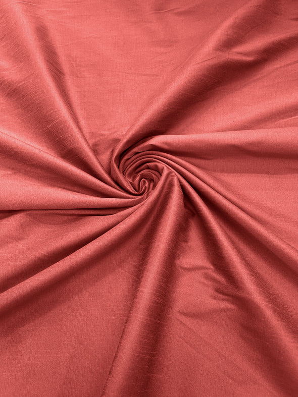 Salmon Polyester Dupioni Faux Silk Fabric/ 55” Wide/Wedding Fabric/Home Décor.