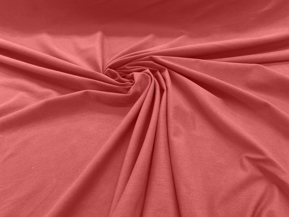 Salmon 58/60" Wide Cotton Jersey Spandex Knit Blend 95% Cotton 5 percent Spandex/Stretch Fabric/Costume