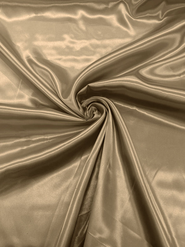 Sand Shiny Charmeuse Satin Fabric for Wedding Dress/Crafts Costumes/58” Wide /Silky Satin