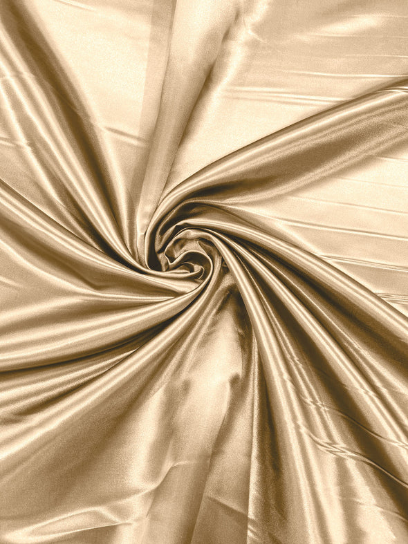 Sand Heavy Shiny Bridal Satin Fabric for Wedding Dress, 60" inches wide sold by The Yard. Modern Color