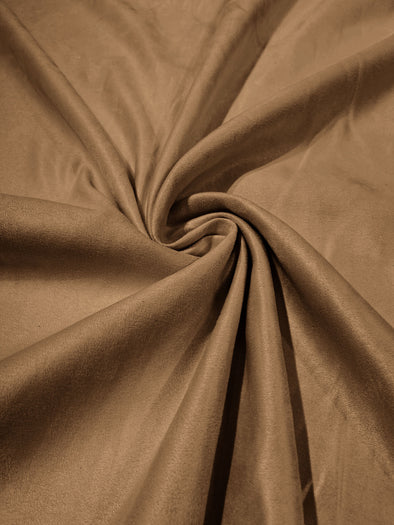 Sand Faux Suede Polyester Fabric | Microsuede | 58" Wide | Upholstery Weight, Tablecloth, Bags, Pouches, Cosplay, Costume