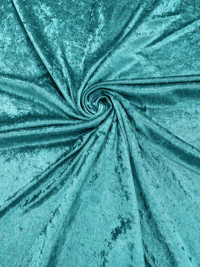 Seafoam Solid Crushed Velour Stretch Velvet Fabric 59/60" Wide Sold By The Yard.