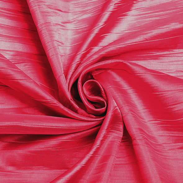 Shocking Pink Crushed Taffeta Fabric - 54" Width - Creased Clothing Decorations Crafts - Sold By The Yard