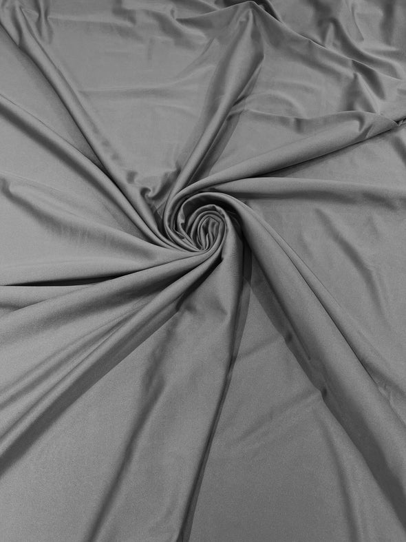 Silver Shiny Milliskin Nylon Spandex Fabric 4 Way Stretch 58" Wide Sold by The Yard