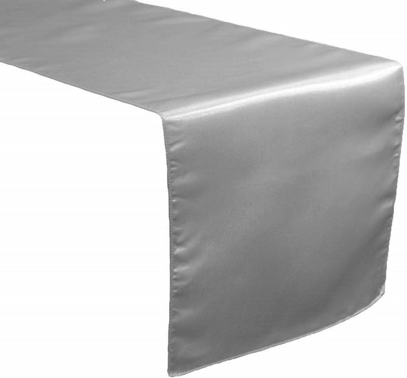 Silver Bridal Satin Table Runner, Wedding Banquet Decoration, ( Choose Size Below )