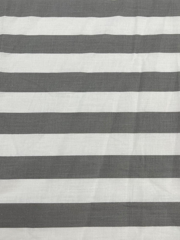 60" Wide by 1" Stripe Poly Cotton Fabric Sold By The Yard