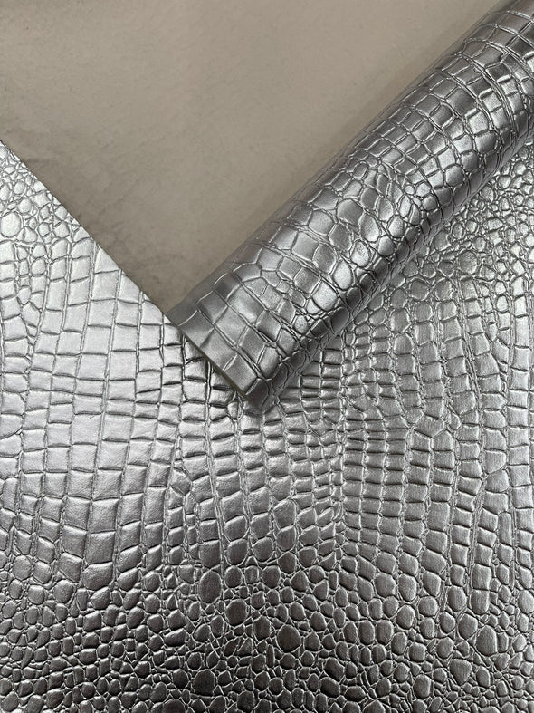 Shiny Alligator 3D Embossed Vinyl Fabric, 54" Wide Upholstery Crafting Accessories Applications.