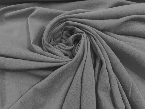 Silver Cotton Gauze Fabric Wide Crinkled Lightweight Sold by The Yard