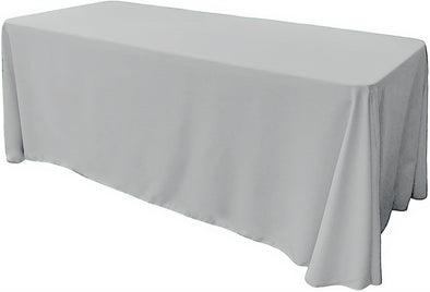 Silver Rectangular Polyester Poplin Tablecloth Floor Length / Party supply