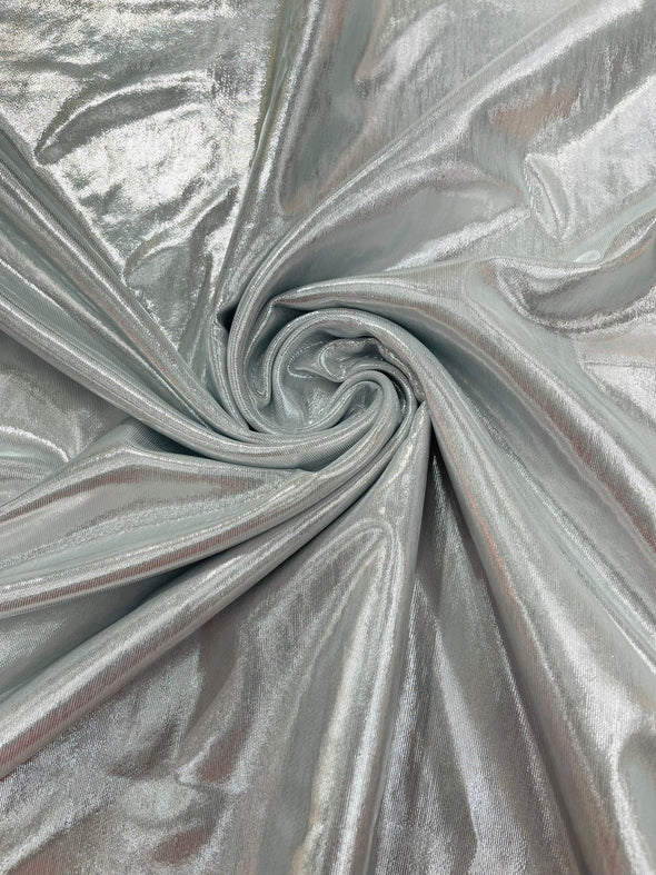 Silver Metallic Lame Foil/ Polyester Fabric/Stretch Fabric/Light Weight/ 58 Inches Wide