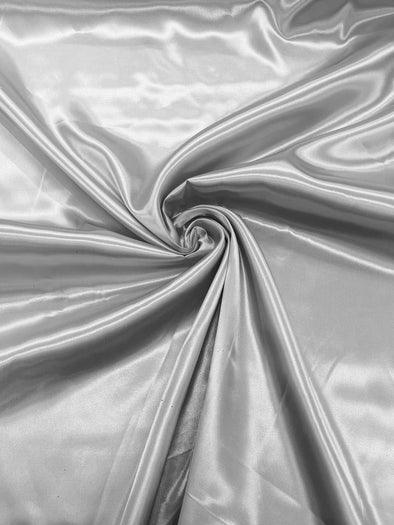 Silver Shiny Charmeuse Satin Fabric for Wedding Dress/Crafts Costumes/58” Wide /Silky Satin