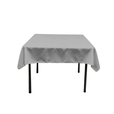 Silver  Square Polyester Poplin Table Overlay - Diamond. Choose Size Below