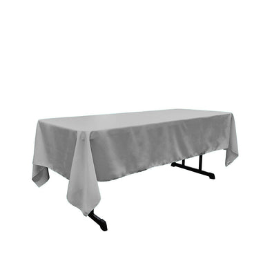 Silver Rectangular Polyester Poplin Tablecloth / Party supply