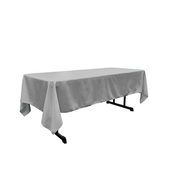 Silver Rectangular Polyester Poplin Tablecloth / Party supply