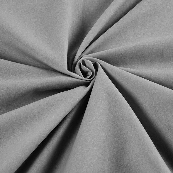 Silver Wide 65% Polyester 35 Percent Solid Poly Cotton Fabric for Crafts Costumes Decorations-Sold by the Yard