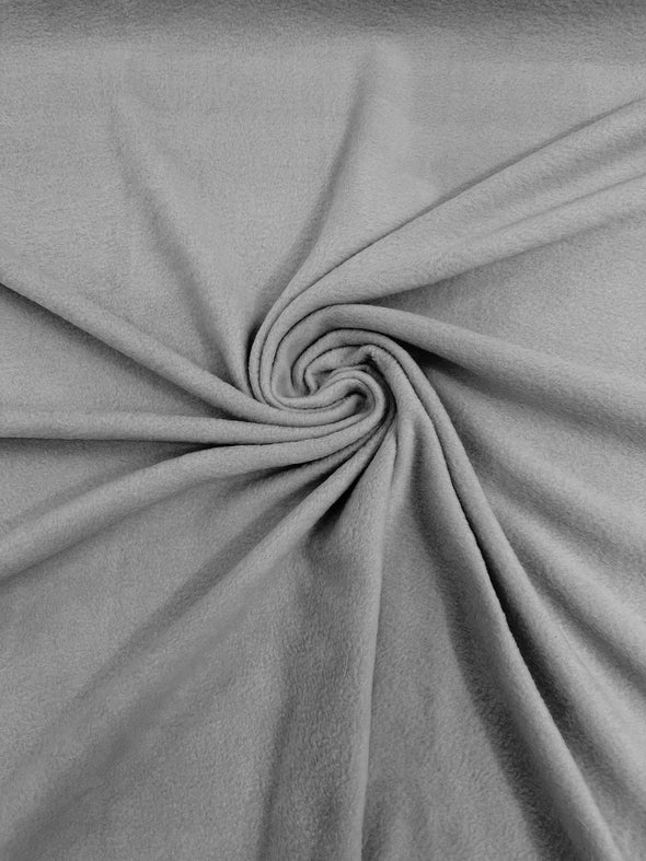 Silver Solid Polar Fleece Fabric Sold by the yard 60"Wide|Antipilling 245GSM |Medium Soft Weight| Blanket Supply,DIY, Decor,Baby Blanket