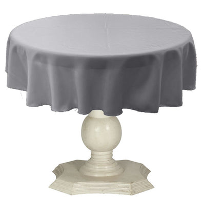 Silver Round Tablecloth Solid Dull Bridal Satin Overlay for Small Coffee Table Seamless