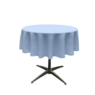 Sky Blue Solid Round Polyester Poplin Tablecloth Seamless