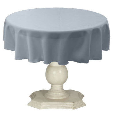Sky Blue Round Tablecloth Solid Dull Bridal Satin Overlay for Small Coffee Table Seamless