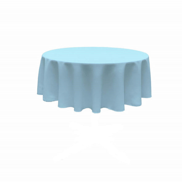 Sky Blue Polyester Poplin Tablecloth Seamless