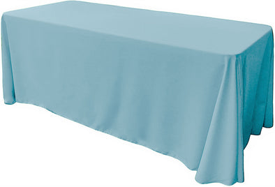 Sky Blue Rectangular Polyester Poplin Tablecloth Floor Length / Party supply