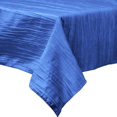 Steel Blue Rectangular Light Weight Accordion Design Crushed Taffeta Seamless Table Overlay.