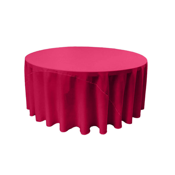 Strawberry Solid Round Polyester Poplin Tablecloth With Seamless
