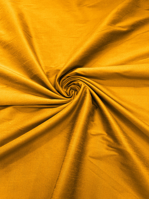 Sun Gold Polyester Dupioni Faux Silk Fabric/ 55” Wide/Wedding Fabric/Home Décor.