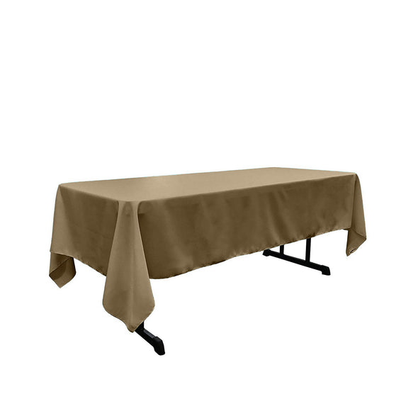 Taupe Rectangular Polyester Poplin Tablecloth / Party supply