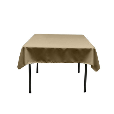 Taupe Square Polyester Poplin Table Overlay - Diamond. Choose Size Below
