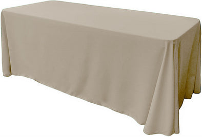 Taupe Rectangular Polyester Poplin Tablecloth Floor Length / Party supply