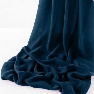 Teal Blue Wool Dobby Chiffon Sheer Table Runner for Wedding, Decorations for Birthday Parties, Banquets, Engagements.