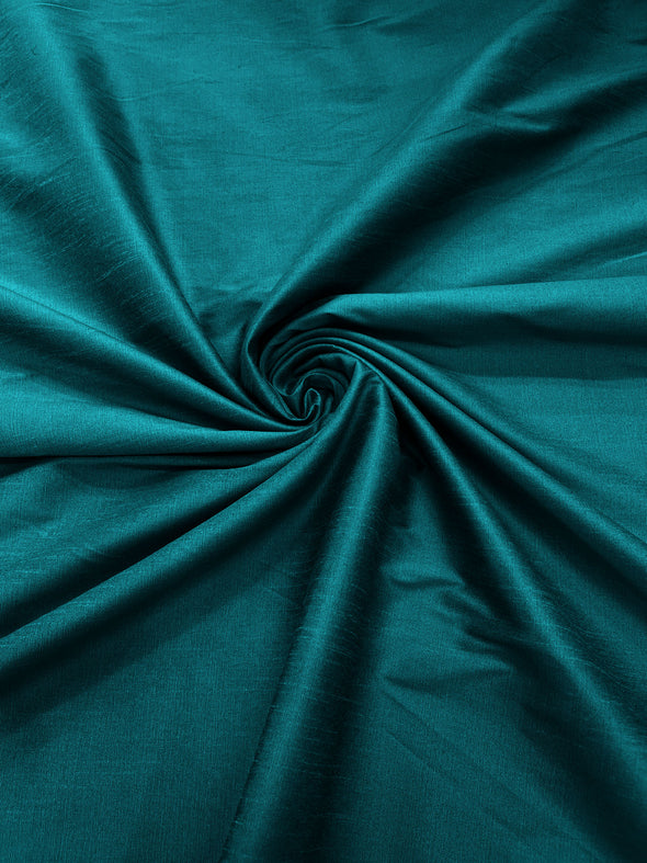 Teal Green Polyester Dupioni Faux Silk Fabric/ 55” Wide/Wedding Fabric/Home Décor.