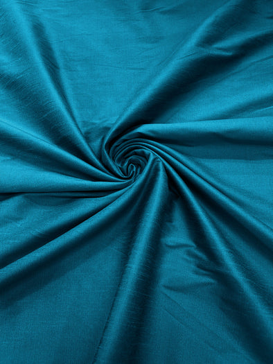 Teal Polyester Dupioni Faux Silk Fabric/ 55” Wide/Wedding Fabric/Home Décor.